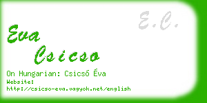 eva csicso business card